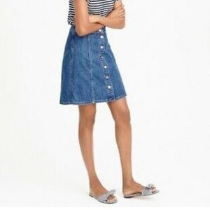 J crew Button-front a-line high rise jean skirt